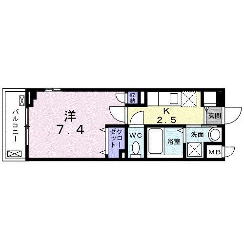 エーデルワイス(1K/4階)の間取り写真