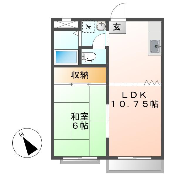 LMメゾンA棟(1LDK/1階)の間取り写真
