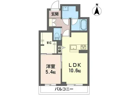 フォレストヴィラII(1LDK/2階)の間取り写真