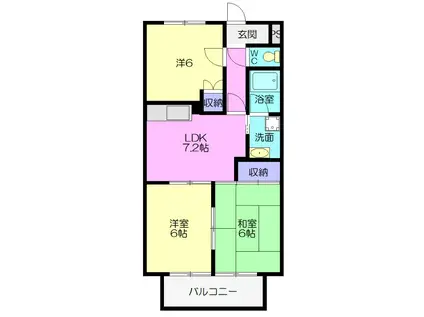 サープラス大樹寺 B(3DK/2階)の間取り写真