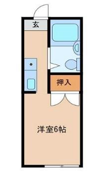 日の出コーポ(ワンルーム/1階)の間取り写真