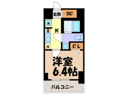SHOKEN RESIDENCE名古屋ノース(1K/8階)の間取り写真