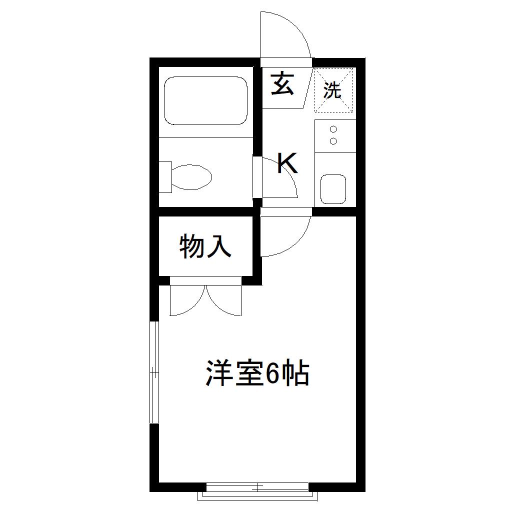 リリス連坊(1K/2階)の間取り写真