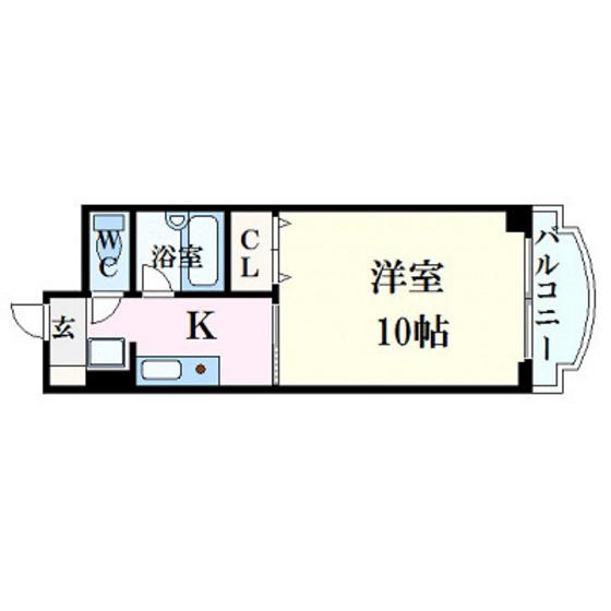 サンビレッジ段原(1K/3階)の間取り写真