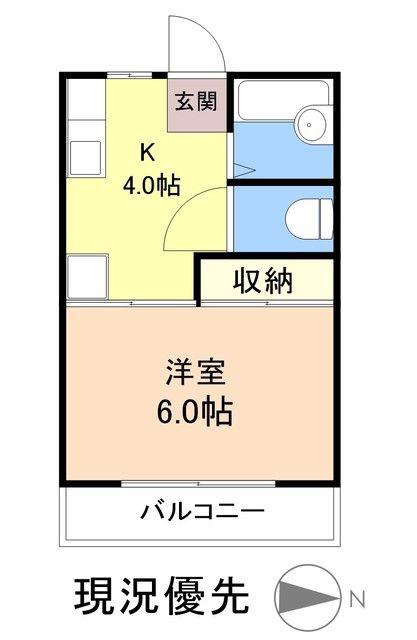 アーバン東福山(1K/1階)の間取り写真