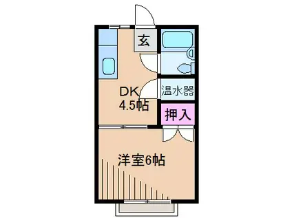 篠原FCハイツ(1DK/2階)の間取り写真
