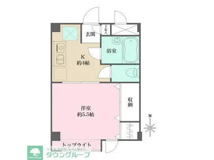 朝日チェリーヒルズ上野町(1K/1階)の間取り写真