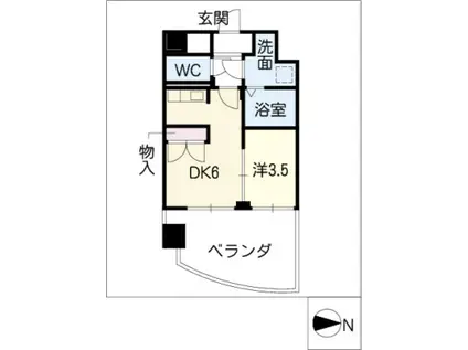 パラシオン千代田(1DK/8階)の間取り写真