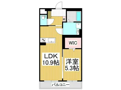 コンフォーティア広丘(1LDK/4階)の間取り写真