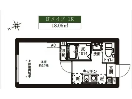 レピュア駒込レジデンス(1K/2階)の間取り写真