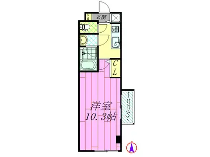 サンモール四季(1K/3階)の間取り写真