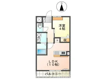 プランドールKII(1LDK/2階)の間取り写真