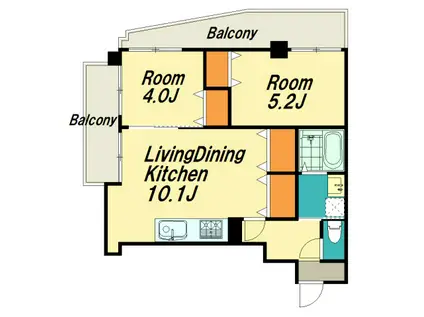 AXIS BLD(2LDK/8階)の間取り写真