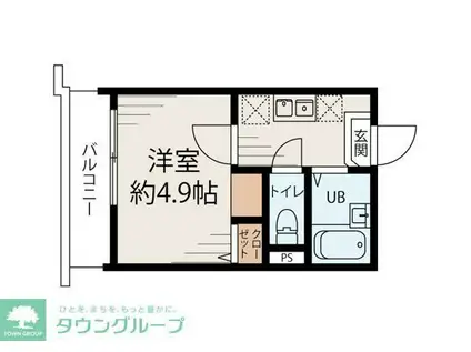 コンフォートレジデンス西新井(1K/2階)の間取り写真