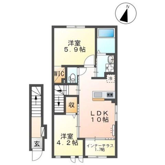 ルビアベルデ(2LDK/2階)の間取り写真