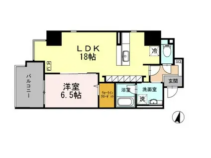 ワイズコート東梅田(1LDK/8階)の間取り写真