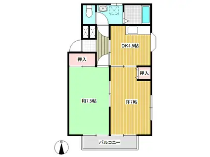 柏アパート(2DK/2階)の間取り写真