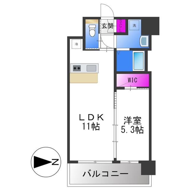 プレジオ八戸ノ里(1LDK/6階)の間取り写真