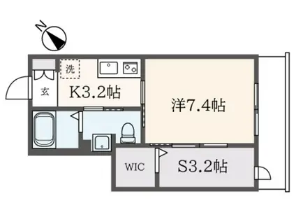 ラ・リジェーロ(1SK/2階)の間取り写真