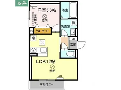 ベイ ブランシェ奥田(1LDK/1階)の間取り写真