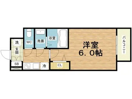 ドルチェヴィータ北浜(1K/5階)の間取り写真