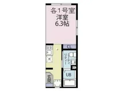 BEL FIORE MONNAKA(ワンルーム/5階)の間取り写真