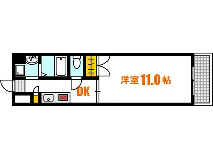 ラフィネ東雲(1K/5階)の間取り写真