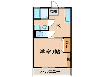 T-HOUSEII(1DK/2階)の間取り写真