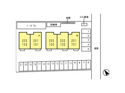 D ROOM刈羽B203(2LDK/2階)の間取り写真