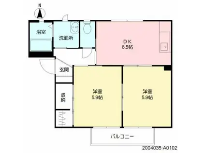 ANTYS(2DK/1階)の間取り写真