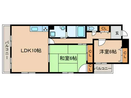 フローラみずほ(2LDK/3階)の間取り写真