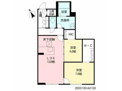 SHM SPRING TERU(2LDK/1階)の間取り写真