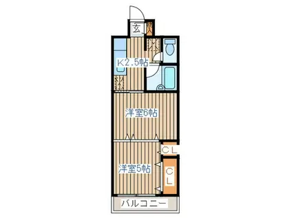 リッツコート泉中央(2K/5階)の間取り写真