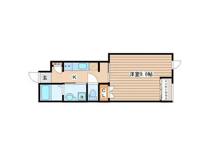 エムパーク名取II(1K/1階)の間取り写真