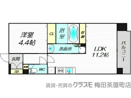 GLUCKMAISON/S-EBIE (1LDK/6階)の間取り写真