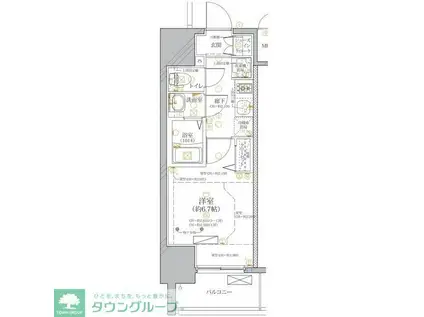 ディアレイシャス浅間町ステーションフロント(1K/3階)の間取り写真