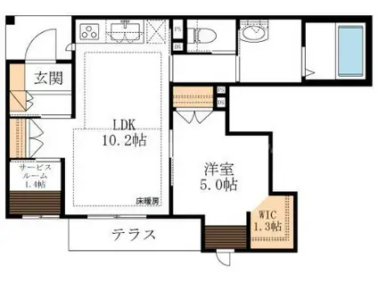 堀切2丁目ヘーベルメゾン(1LDK/1階)の間取り写真
