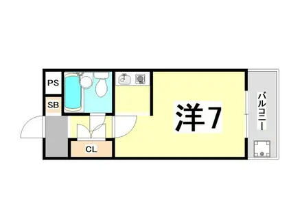 ラ・メゾン(ワンルーム/3階)の間取り写真