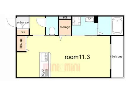 グランディール清華II(ワンルーム/3階)の間取り写真