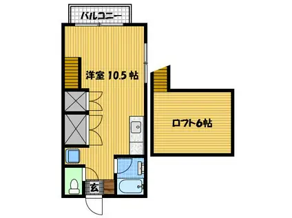 シャル夢III(ワンルーム/1階)の間取り写真