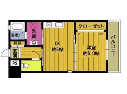 ルネ長浜(1DK/6階)の間取り写真