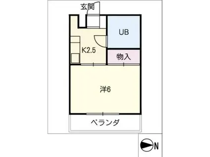 コーポ瑞松(1K/2階)の間取り写真