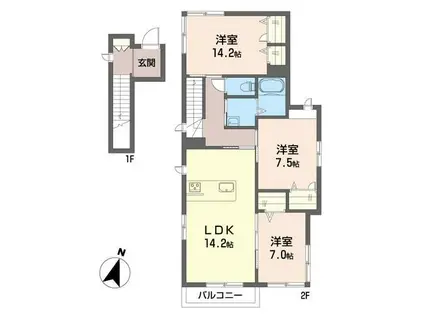 MAISON DE POISSON(3LDK/2階)の間取り写真