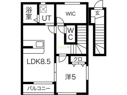 MTハウスA棟(1LDK/2階)の間取り写真