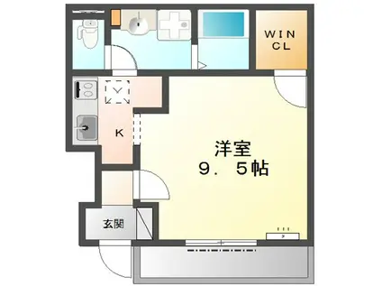 フォンテ(1K/1階)の間取り写真