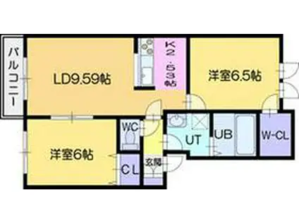 LUMINOUS OOASA (2LDK/1階)の間取り写真