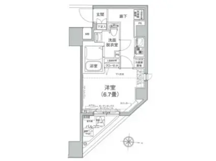 アイルカナーレ深川(1K/5階)の間取り写真