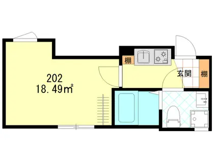 インペリアル平井(1K/2階)の間取り写真