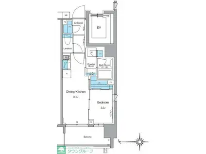 ルフォンプログレ蔵前ナチュール(1DK/5階)の間取り写真