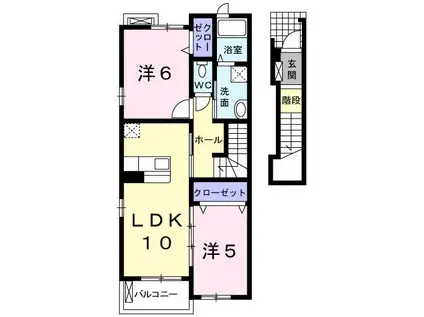 ピュア・キャッスルI(2LDK/2階)の間取り写真
